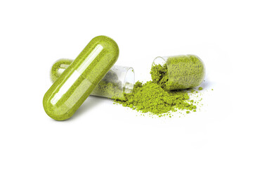 Green herbal powder capsule