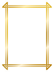   Art Deco decorative gold frame vintage frame line geometric wedding label card frame png transparent background