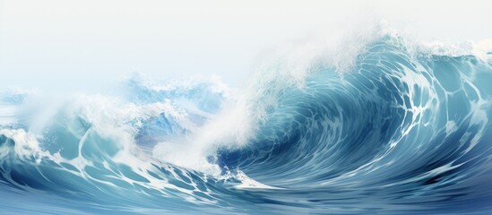 Wall Mural - Gorgeous blue wave in the ocean With copyspace for text