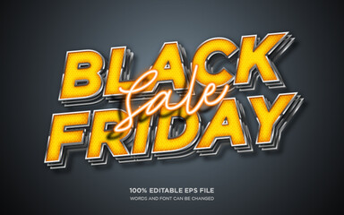 Wall Mural - Black Friday 3D editable text style effect	