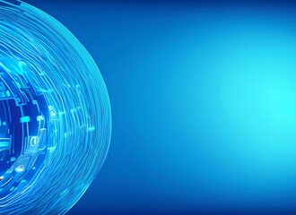 Blue background technology, hacker technology cyber background, programming technology concept background