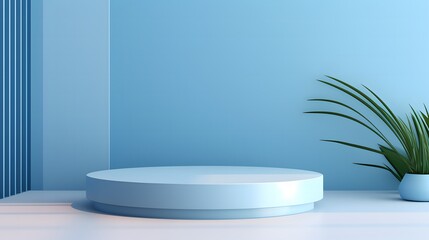3d background product minimal podium scene with light blue color. podium in blue background. product