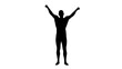 © Mihai Zaharia - Silhouette of a beautiful young athletic man raising arms, transparent background. 3d illustration (rendering).