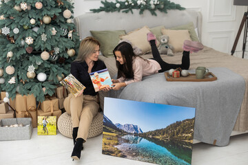 Wall Mural - Christmas gift photo canvas xmas