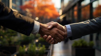 Handshake on a business meeting