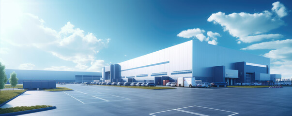 Wall Mural - Modern new industrial or factory building. Logistics warehouse