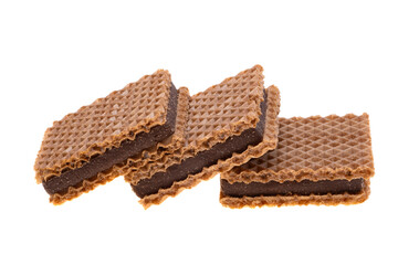 Poster - chocolate wafers with nuts isolated