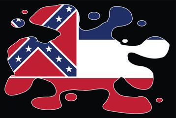 Poster - Mississippi State Flag Splash Grunge