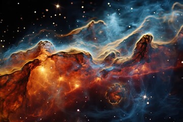 Wall Mural - Endless Universe, Colorful nebular galaxy stars and clouds, generative ai