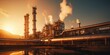 © aboutmomentsimages - Industrial oil refinery plant. Dusk view of petroleum manufacturing facility