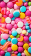 The colorful candy beans that children like on Easter