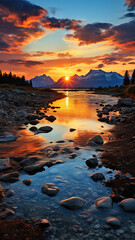 the natural landscape of valley during the sunset