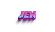Jen Colorful 3d Abstract Text name