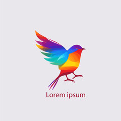 Wall Mural - colorful bird logo gradient vector