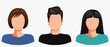 Group of people, business men and business women avatar icons. Flat design people characters.People icons set avatar profile diverse faces