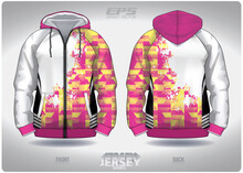 EPS Jersey Sports Shirt Vector.pink Checkered White Half Pattern Design, Illustration, Textile Background For Sports Long Sleeve Hoodie.