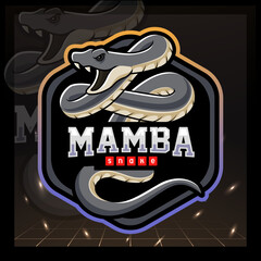 Wall Mural - Black mamba snake mascot. e sport logo design