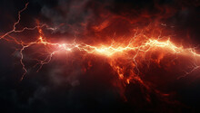 Powerful Flare Lightning Storm Abstract Electricity Energy Background Thunder Flash Voltage