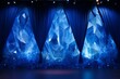 Elegant blue crystal faceted backdrop. Generative AI