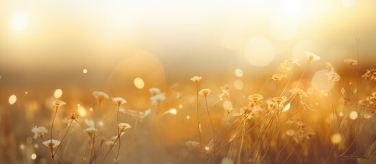 blurred outdoor background with golden light representing hope and abstract nature vacation in ramad