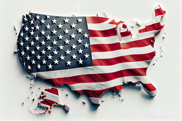 Wall Mural - illustration of symbol american map on white background .