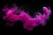 Pink smoke floating in the air on a black background