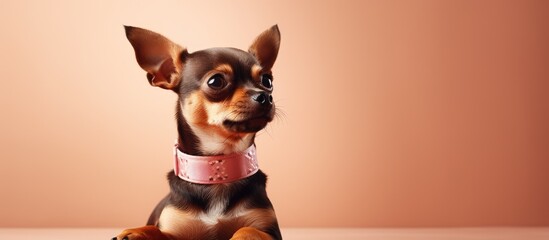 Wall Mural - Charming chihuahua wearing a cone collar