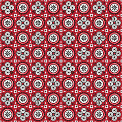 ajrak seamless red pattern, vector illustration