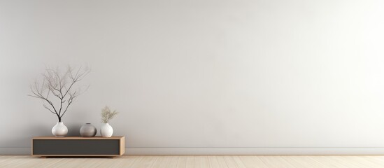 Poster - Modern minimalistic interior with plain wall illustration