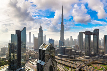 Wall Mural - Aerial view of downtown Dubai
