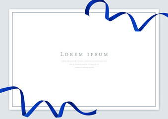 Wall Mural - blue ribbon vector design frame