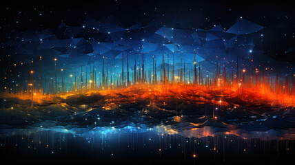 Data Technology Seamless Background, Abstract Digital Network