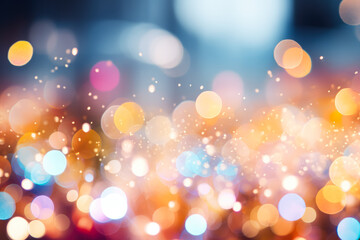 Abstract multicolored Bokeh lights backdrop creates a vibrant atmosphere 