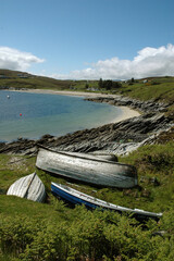 Naklejka na meble vieux bateau de pêche; mer; Talmine; Ecosse; Grande Bretagne