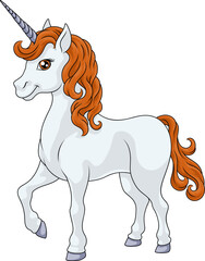 Sticker - A Unicorn horse with horn cartoon mythological animal from myth illustration