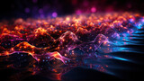 Fototapeta Perspektywa 3d - Luminescent Flow: Abstract Waves of Light and Color