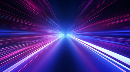 Wall Mural - panoramic high speed technology concept, light abstract background. image of speed motion on the roa