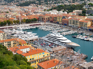 Wall Mural - Aerial view of the Quartier du port in Nice.