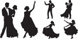 Silhouettes of a dancing couple. Romantic and Celebration Designs