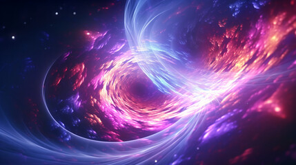 Wall Mural - the enchanting world of fractal galaxies in space abstract light motion loop background