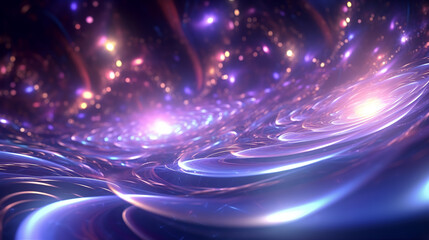 Wall Mural - the enchanting world of fractal galaxies in space abstract light motion loop background