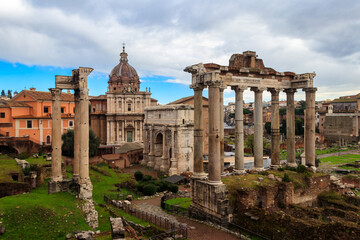 Wall Mural - Ruins of the Roman Forum in Rome, Italy