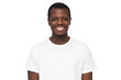 © Damir Khabirov - Portrait of smiling handsome african american man in blank white t-shirt