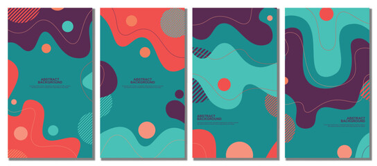 Abstract colorful template set background.