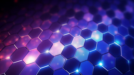 Wall Mural - glowing hexagonal harmony: illuminated abstract background featuring a radiant hexagon pattern desig