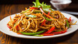 guangdong lo mein stirred noodles in asian style