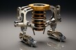 Front suspension device that reduces impact and vibration. Generative AI