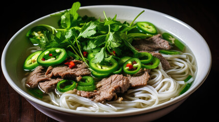 Wall Mural - Vietnamese style beef noodle soup