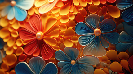 Wall Mural - abstract colorful flower pattern background