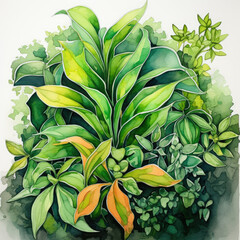 Poster - watercolor of small plant